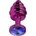Sensual Метално дилдо Butt Plug с оребрение "PURPLE HONEY BLUE" 7 см. Размер - S
