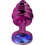 Sensual Метално дилдо Butt Plug с оребрение "PURPLE HONEY BLUE" 7 см. Размер - S