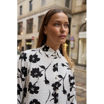 Moodo Вискозна риза с цветен принт бяла Moodo Moodo | Byal | ЖЕНИ | 38