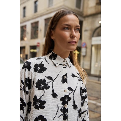 Moodo Вискозна риза с цветен принт бяла Moodo Moodo | Byal | ЖЕНИ | 38