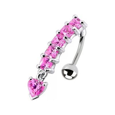Šperky4U stříbrný piercing do pupíku obrácený BP01190-P