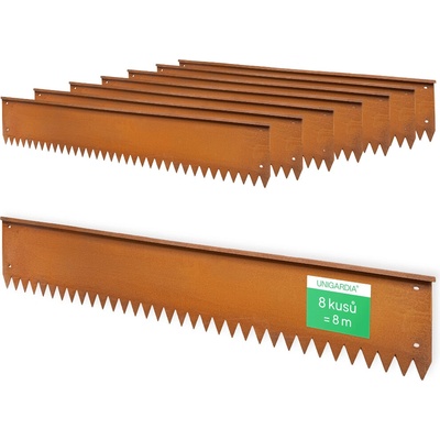 Unigardia obrubník s hroty 15 cm x 1 m corten 8 ks