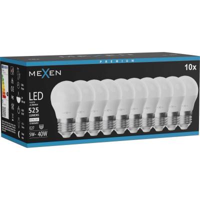 Mexen Nova 10x LED крушка E27, G45, 5W, неутрална - 4000K, 525 lm - L101-E27-0540-01x10 (L101-E27-0540-01x10)