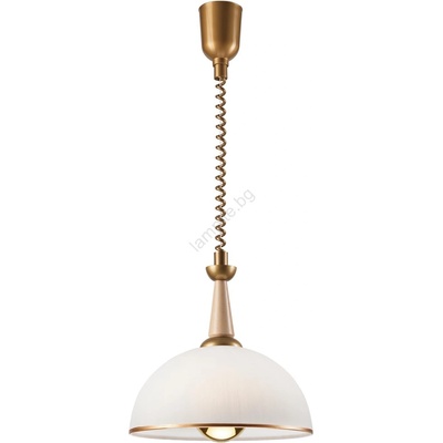 LAMKUR Висяща лампа CHIARA 1xE27/60W/230V беж/бук с прибиращ механизъм (LA50058)