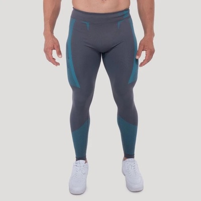 GymBeam Bezešvé legíny OG1 Grey/Blue