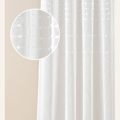 Záclona MARISA na francúzske okno v bielej farbe na kruhy biela Šírka 300 cm | Dĺžka 250 cm