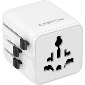 CANYON Универсален адаптер за пътуване CANYON OnTour One, EU/UK/US/AUS White (CNS-TA1005W)
