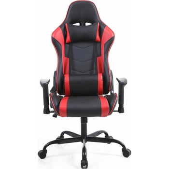 RFG Геймърски стол RFG Bake, до 130kg, еко кожа, метална база, люлеещ механизъм, черно-червен (4010200439/)