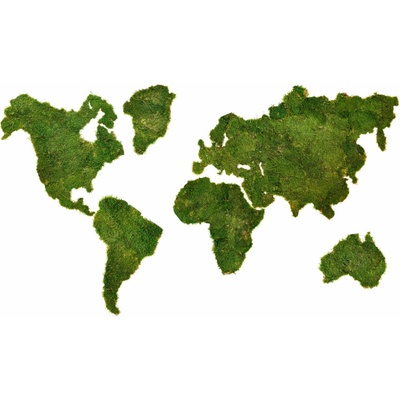 Mapa sveta z plochého machu - kontinenty