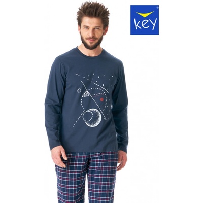 Key MNS 616 B23 pánské pyžamo dlouhé tm.modré