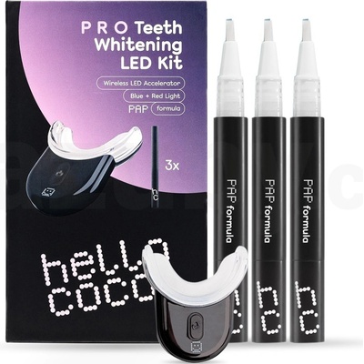 Hello Coco PAP Pro Hello Coco Whitening Pen filled with PAP gel bělicí pero 3 ks + Hello Coco Wireless LED Accelerator with USB Charger bezdrátový LED akcelerátor na bělení 1 ks + Hello Coco Travel Ca – Zbozi.Blesk.cz