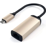 Satechi Адаптер за свързване от USB-C към Ethernet - Satechi Aluminum USB-C to Ethernet Adapter (златист) (ST-TCENG)