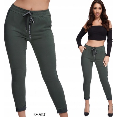 Fashionweek Super pohodlné cigaretové nohavice TC204 Khaki