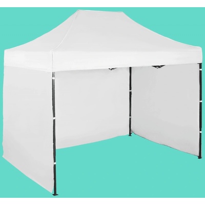 Expodom Párty stan 2x3m - oceľový, Biela, 3 bočné plachty