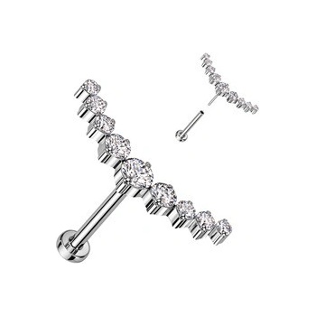 Šperky4U piercing do brady labreta TITAN TIT1269-C