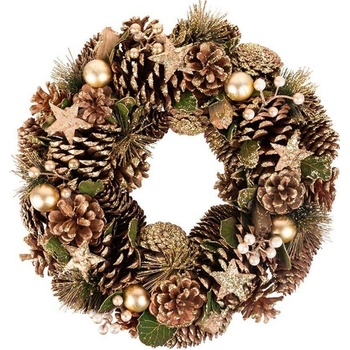 MagicHome Veniec Vianoce prírodný bronzový 34 cm