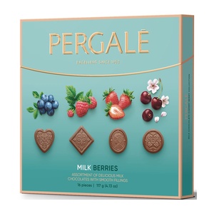 Pergalė PergalĖ ГОРСКИ ПЛОДОВЕ БОНБОНИ АСОРТИ С МЛЕЧЕН ШОКОЛАД 117Г