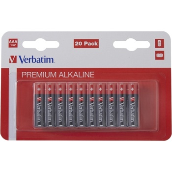 Verbatim ALKALINE BATTERY AAA 20 PACK (HANGCARD) (49876)