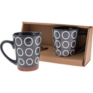Dakls Тъмносини керамични чаши в комплект 2 бр. 380 ml Rings - Dakls (MA6005)