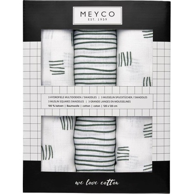 Meyco Block stripe forest green 3 ks