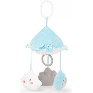 Amek Toys Плюшена бебешка латерна с облаци синя 30 см - igrachko