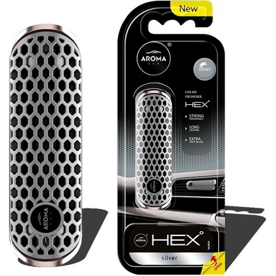 Aroma Car FANCY SHAPES POLYMER HEX Silver
