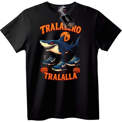 NOONEBRAND Тениска Хелоуин Акула Тралалеро - 4XL, Black