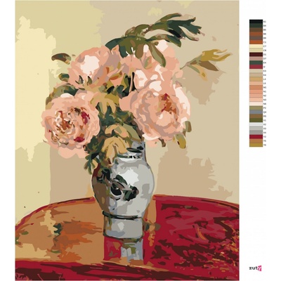 Zuty Malování podle čísel RŮŽOVÉ PIVOŇKY CAMILLE PISSARRO