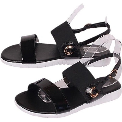 Дамски сандали в черно и бяло