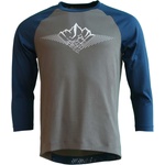 Zimtstern Мъжка фланелка с дълъг ръкав за колоездене Zimtstern Pureflowz Shirt 3/4 Cycling jersey - Dusty Olive / French Navy (056-3320-0312)