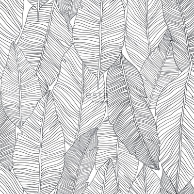 Esta Home 139011 Cierno biela vliesová tapeta listy Black & White rozmery 0,53 x 10,05 m