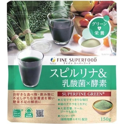 Fine Japan Спирулина, зелени храни и пробиотични бактерии, 150 g, Fine Japan (011144 (000200) FJ)