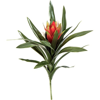 Umělá květina Bromelia s červeným květem, 40cm