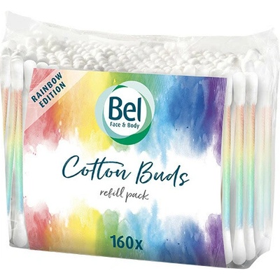 Bel Face & Body vatové tyčinky náplň vo vrecúšku, edícia Rainbow 160 ks