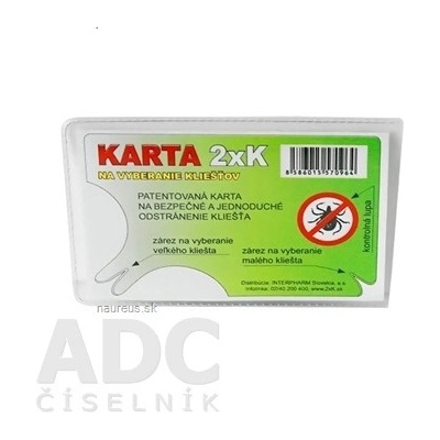 afecard ApS Karta 2xK na vyberanie kliešťov 1 ks