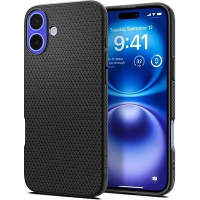 Spigen Калъф Spigen Liquid Air за iPhone 16 - черен (8809971230896)