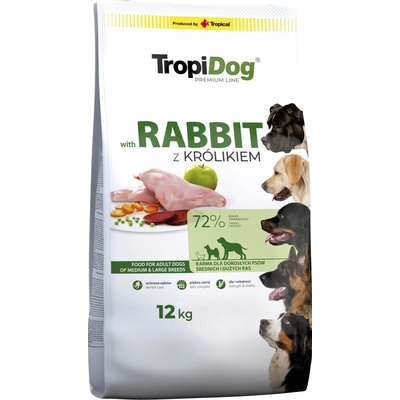 Tropidog Premium Adult M/L bohaté na králika a ryžu 12 kg
