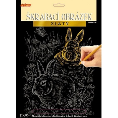 ArtLover Sada Škrabací obrázok zlatý 20 3 x 25 4 cm mix 3 motívov