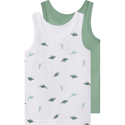 lupilu chlapecký nátělník s BIO bavlnou 2 kusy zelená/bílá – Zboží Dáma