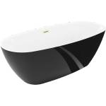 Mexen Luvo Slim свободностояща вана 170 x 75 cm, бяла/черна, прелив златист матиран - 52801707575-55 (52801707575-55)