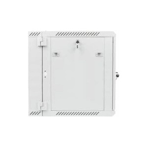 Lanberg Плосък стенен метален шкаф, Lanberg, 12U, 600x600 mm, сив