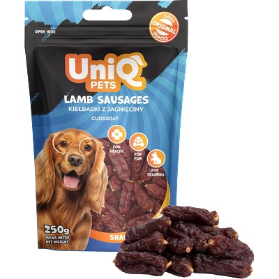 Uniq Pets Dog Snacks Woofers Lamb Sausages меки наденички за кучета с агнешко, 250 г