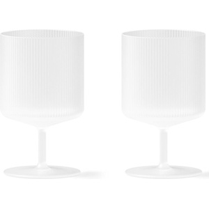 ferm LIVING чаша за вино RIPPLE 270 ml, комплект от 2 бр. , бял, твърди LIVING (FERM1104269329)