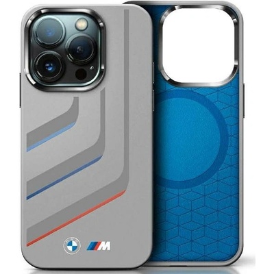 BMW BMW Silicone Turning Lines MagSafe калъф за iPhone 16 Pro Max, сив