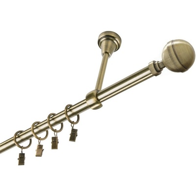 OK-GarnýžeCZ Garnýž kovová jednořadá 19mm Kalisto mosaz 250 cm do stropu / kroužky s žabkou – Zbozi.Blesk.cz