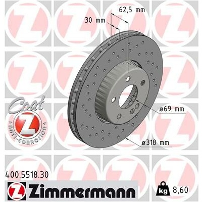 Brzdový kotúč ZIMMERMANN 400.5518.30 (400551830)