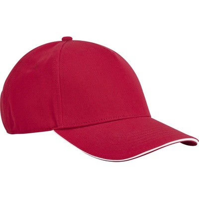 Beechfield B 825C EarthAware sandwich 5 panelová COT53825Cy3099-classic red Červená/bílá