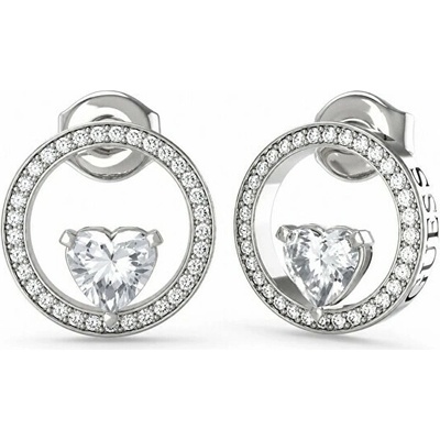 Guess Pôvabné oceľové náušnice M`ama Non M`ama JUBE04666JWRHT-U číra, strieborná