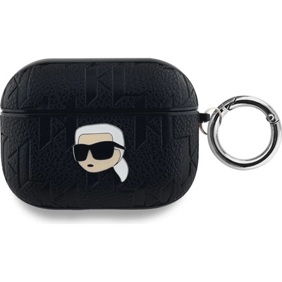 Karl Lagerfeld PU ембоснат калъф Karl Head за AirPods Pro Черен (KLAPPGKIPK)