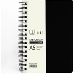 Drasca Скечбук със спирала Black А5 90г 80л черен